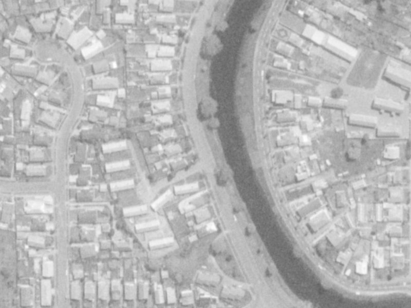 594 Avonside Drive from the air, 1975-1979