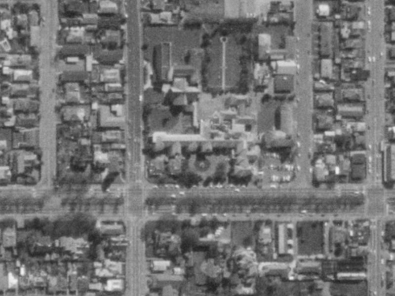 933 Colombo Street from the air, 1975-1979