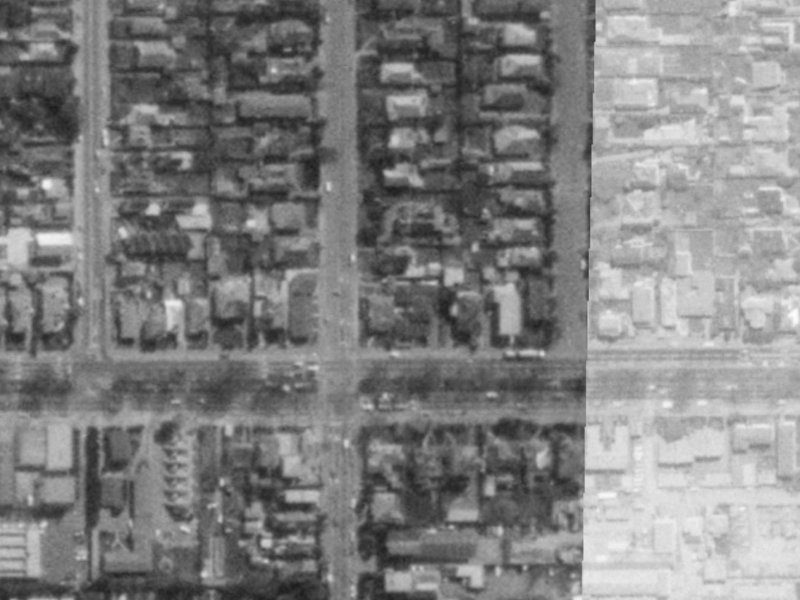 203 Bealey Avenue from the air, 1975-1979
