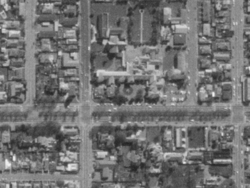 926-920 Colombo Street from the air, 1975-1979