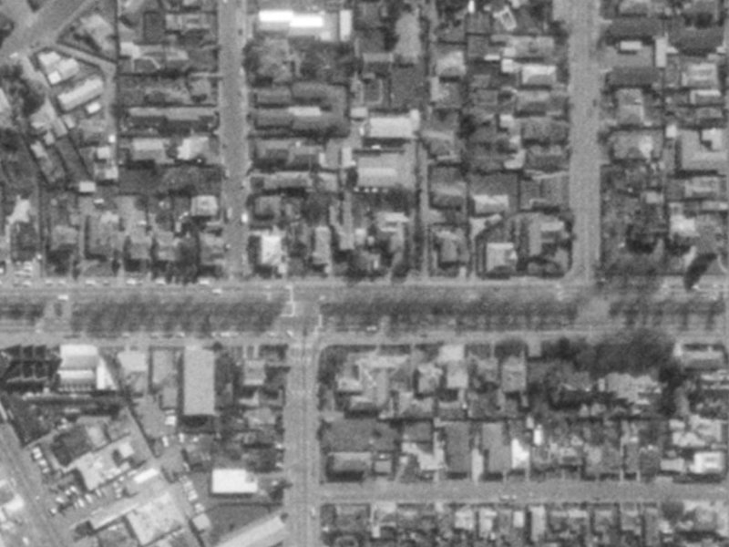 83 Bealey Avenue from the air, 1975-1979
