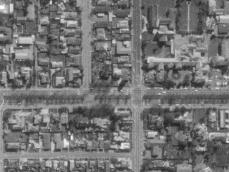 111 Bealey Avenue from the air, 1975-1979