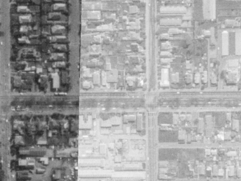 233 Bealey Avenue from the air, 1975-1979