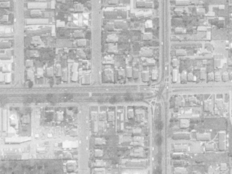 327-335 Bealey Avenue from the air, 1975-1979