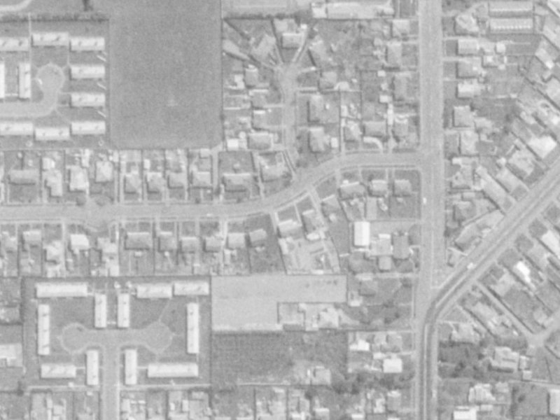 46A Torlesse Street from the air, 1975-1979