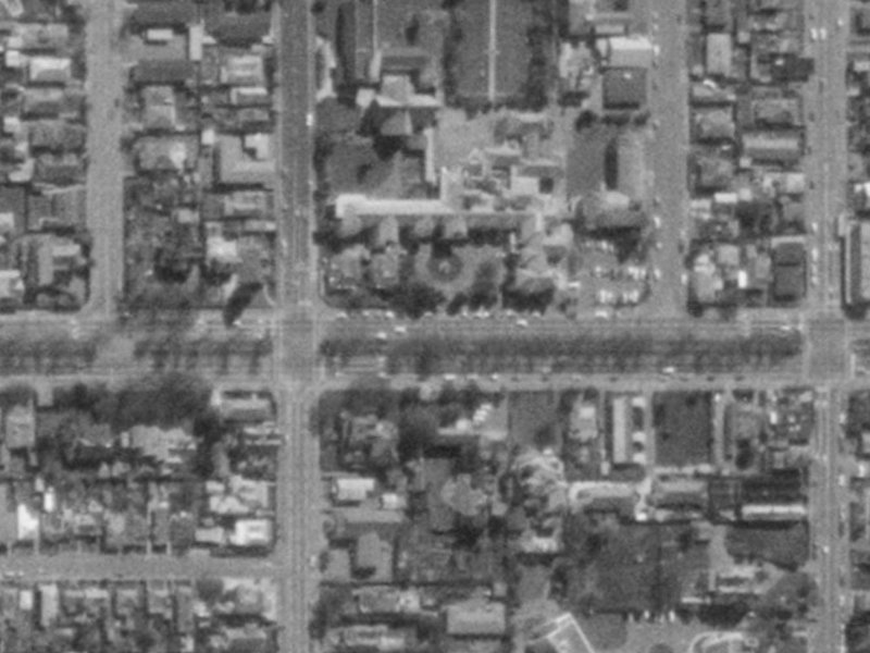 920 Colombo Street from the air, 1975-1979