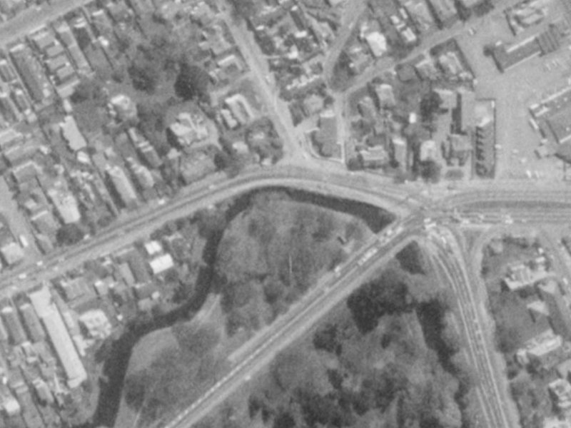 1 Shrewsbury Street from the air, 1975-1979