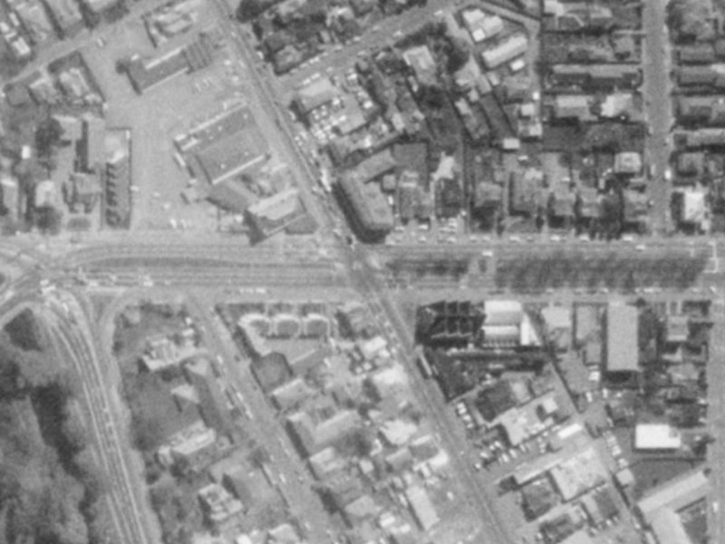 24 Bealey Avenue from the air, 1975-1979