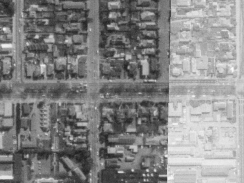 Bealey Avenue from the air, 1975-1979