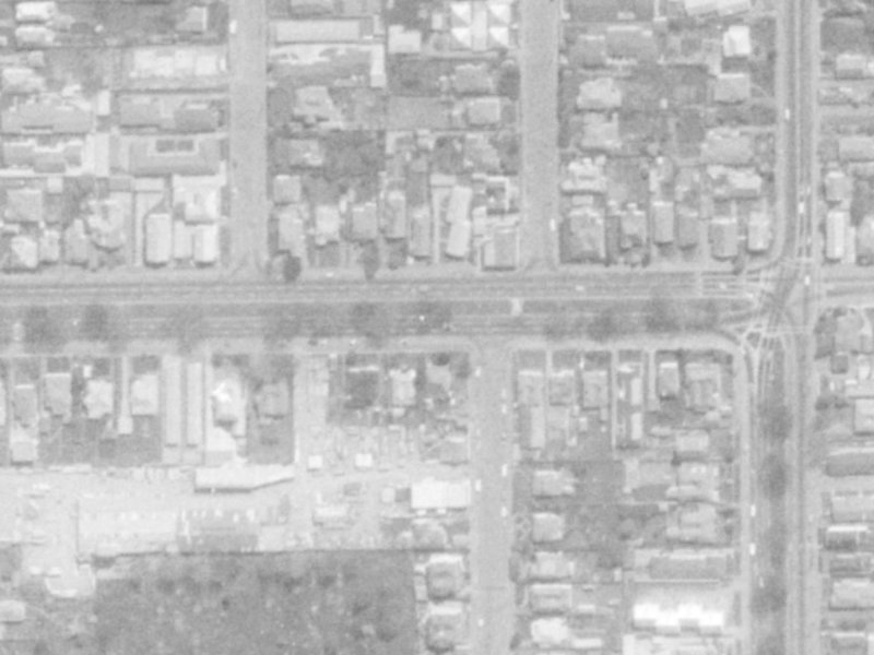302-318 Bealey Avenue from the air, 1975-1979