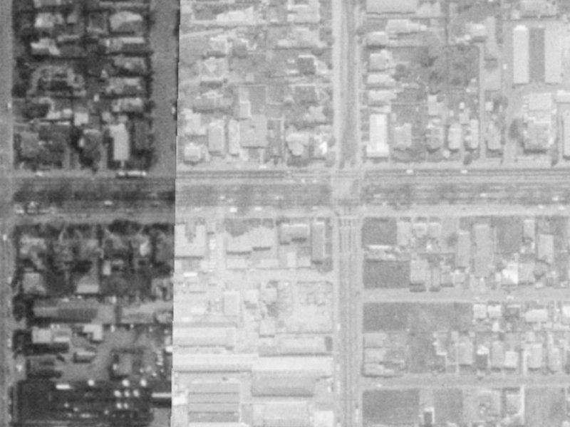 222 Bealey Avenue from the air, 1975-1979
