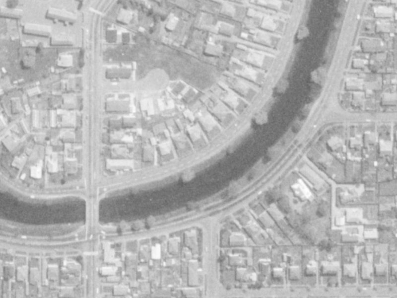 13 Locksley Avenue from the air, 1975-1979
