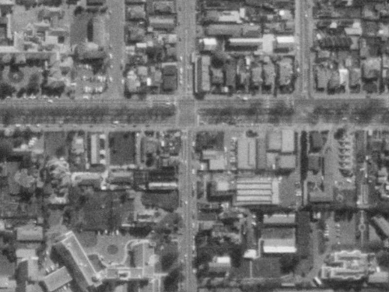 918 Colombo Street from the air, 1975-1979