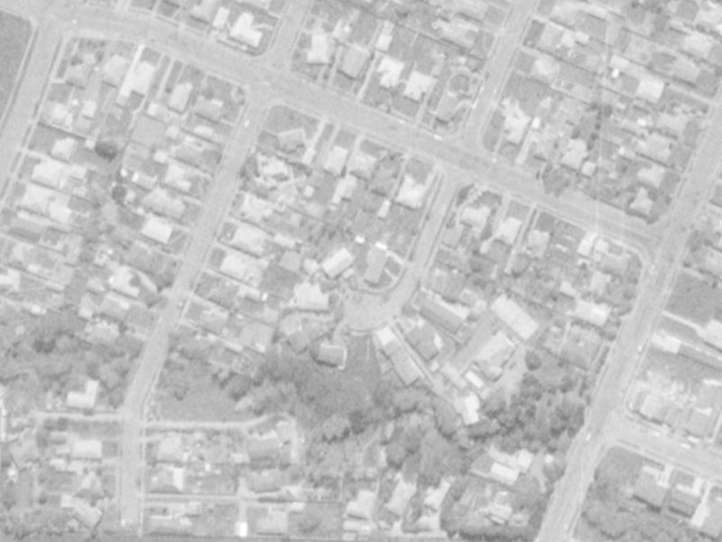 Archdall Place from the air, 1975-1979