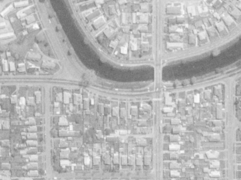 642 Avonside Drive from the air, 1975-1979