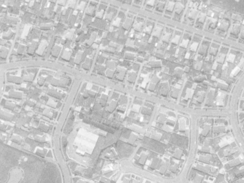 21 Harrowdale Drive from the air, 1975-1979