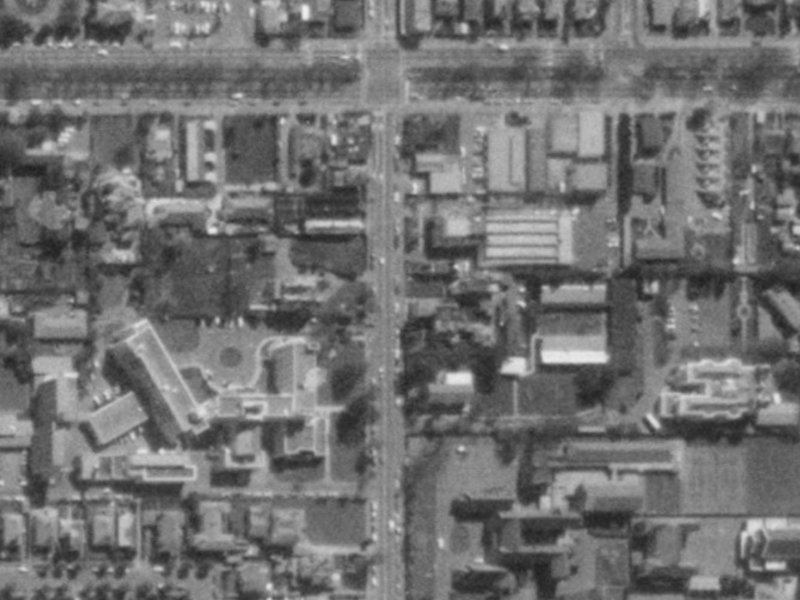 900 Colombo Street from the air, 1975-1979