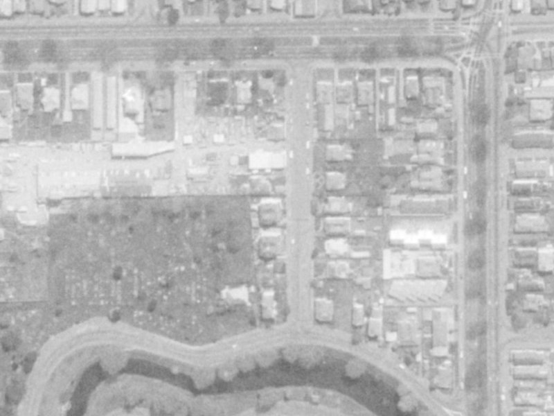 Churchill Street from the air, 1975-1979