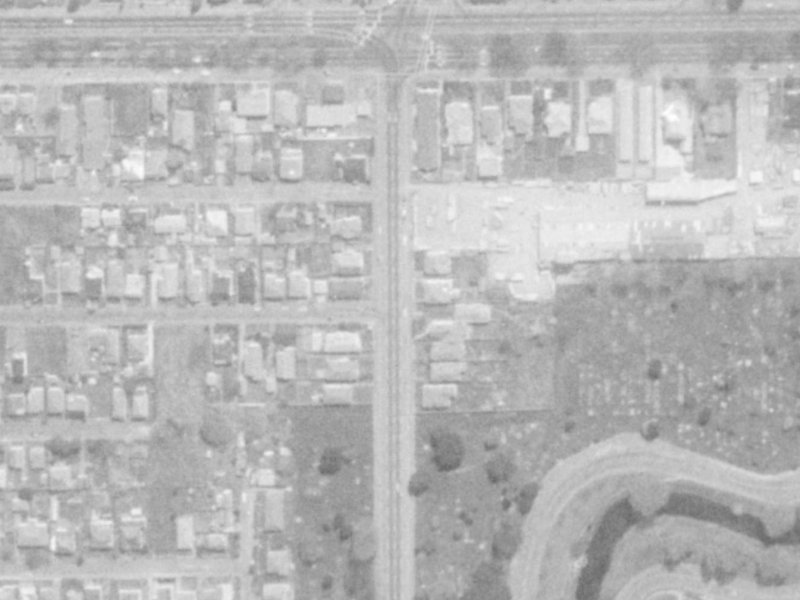 398 Barbadoes Street from the air, 1975-1979