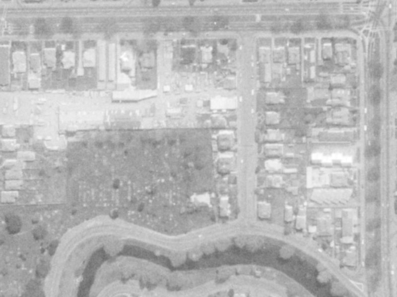 15 Churchill Street from the air, 1975-1979