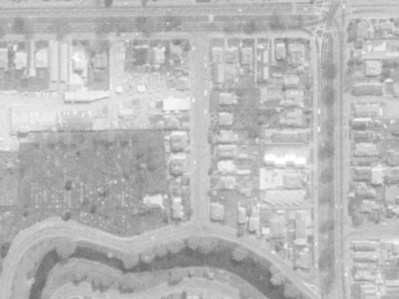 18A Churchill Street from the air, 1975-1979