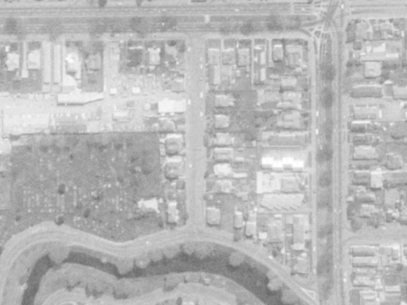 14 Churchill Street from the air, 1975-1979