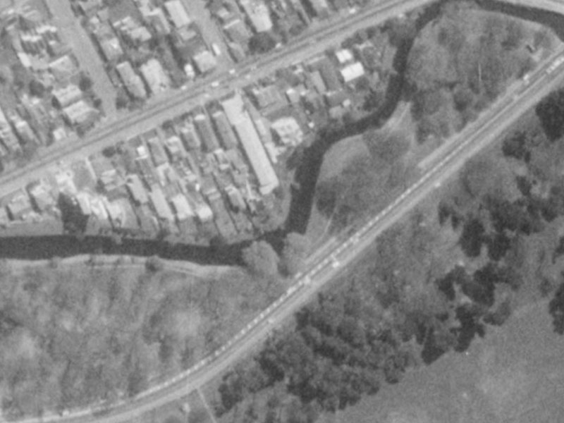 48A Carlton Mill Road from the air, 1975-1979