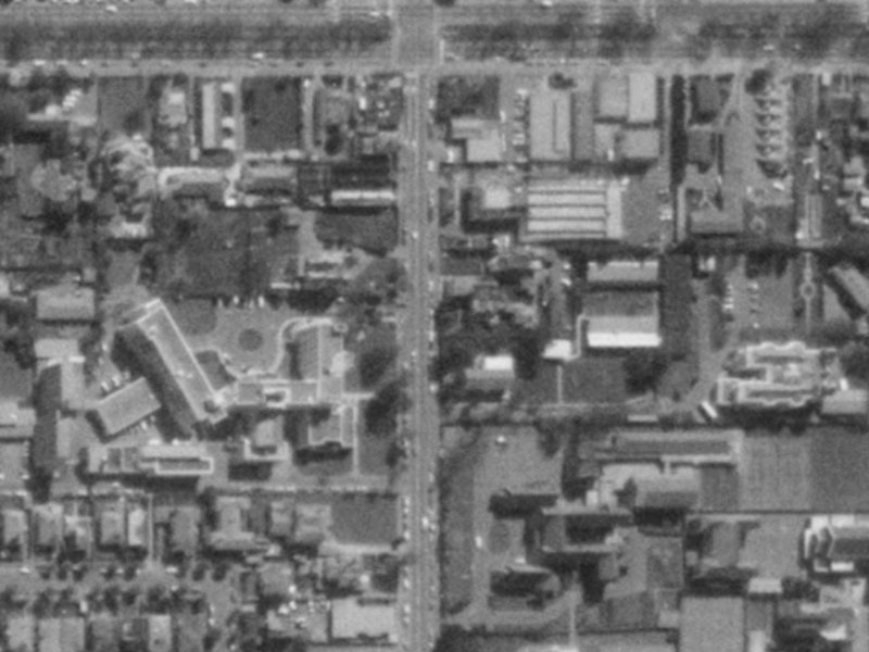 887 Colombo Street from the air, 1975-1979
