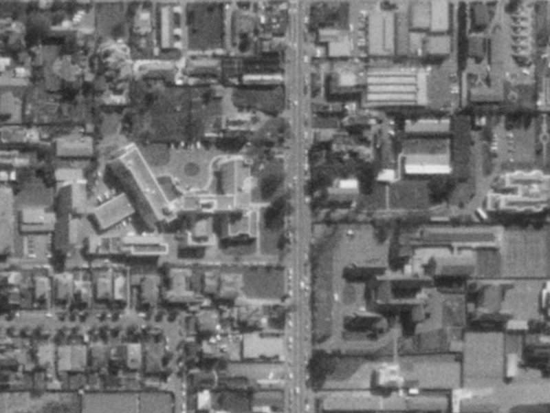 882 Colombo Street from the air, 1975-1979