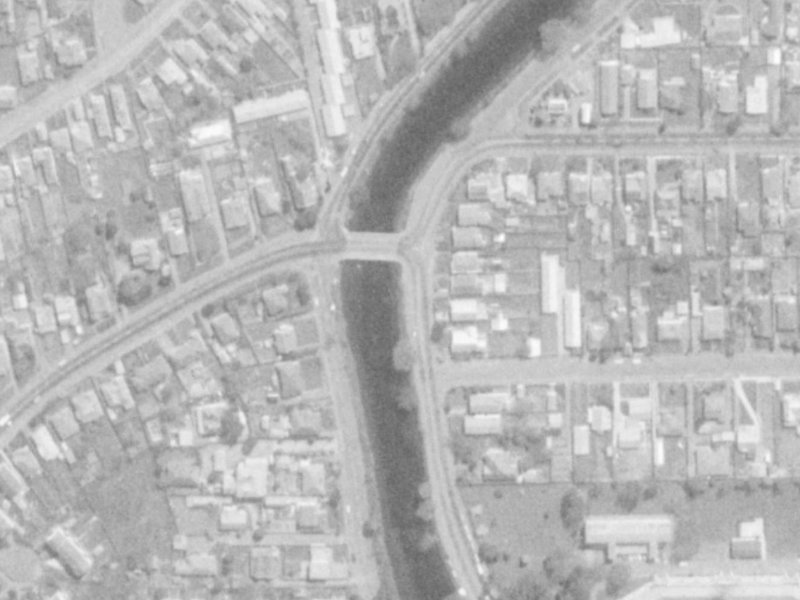 210 Avonside Drive from the air, 1975-1979