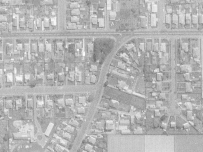73 Patten Street from the air, 1975-1979