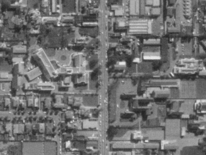 881 Colombo Street from the air, 1975-1979