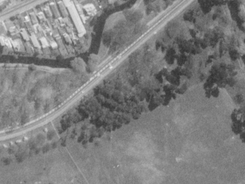 42 Carlton Mill Road from the air, 1975-1979