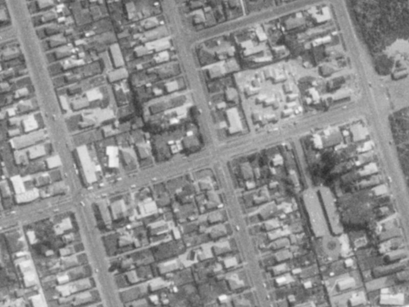 91 Pine Avenue from the air, 1975-1979