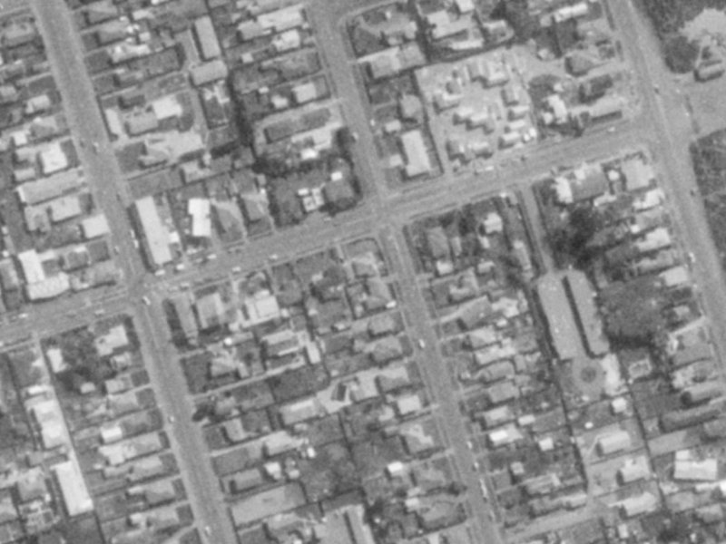 110 Pine Avenue from the air, 1975-1979