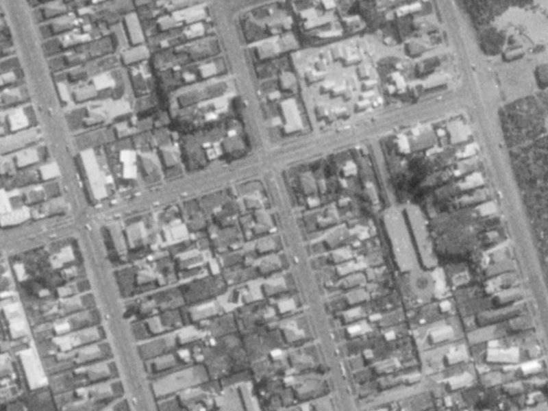 108 Pine Avenue from the air, 1975-1979