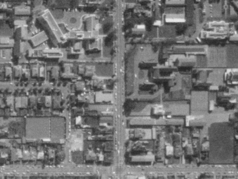 866 Colombo Street from the air, 1975-1979