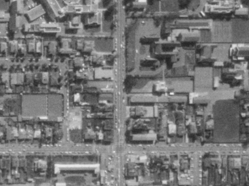 864 Colombo Street from the air, 1975-1979