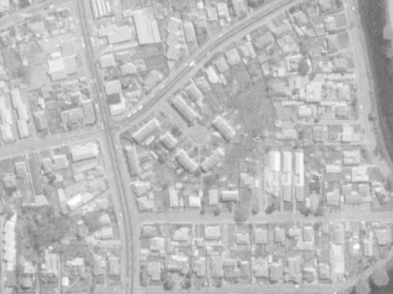 8 Sorensens Place from the air, 1975-1979