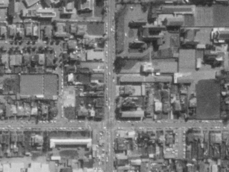 858 Colombo Street from the air, 1975-1979