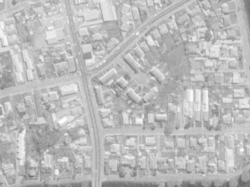 6 Sorensens Place from the air, 1975-1979