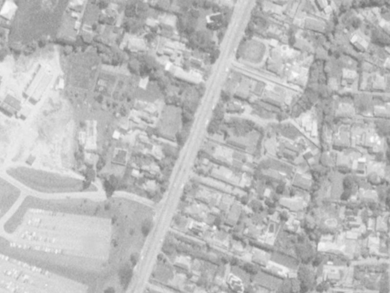 Clyde Road from the air, 1975-1979
