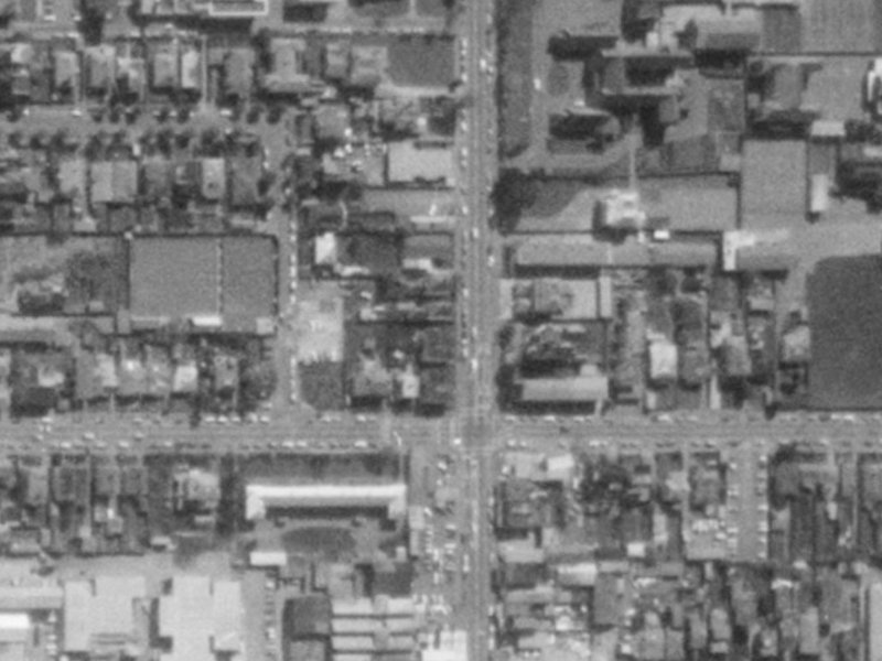 853 Colombo Street from the air, 1975-1979
