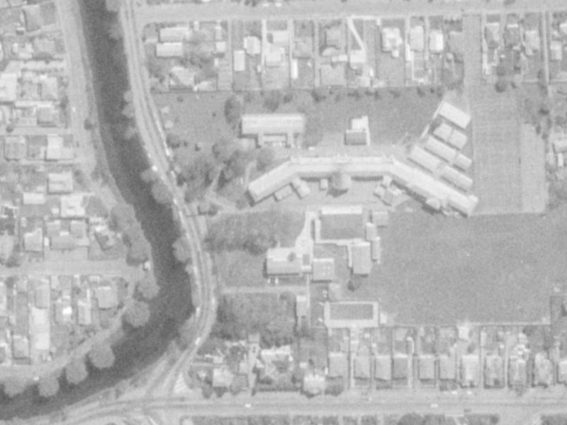 172 Avonside Drive from the air, 1975-1979