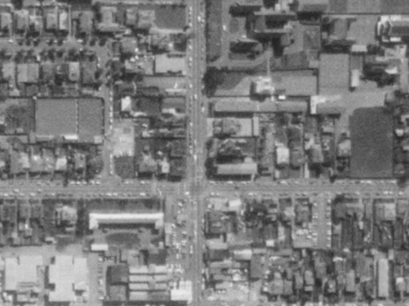 854 Colombo Street from the air, 1975-1979