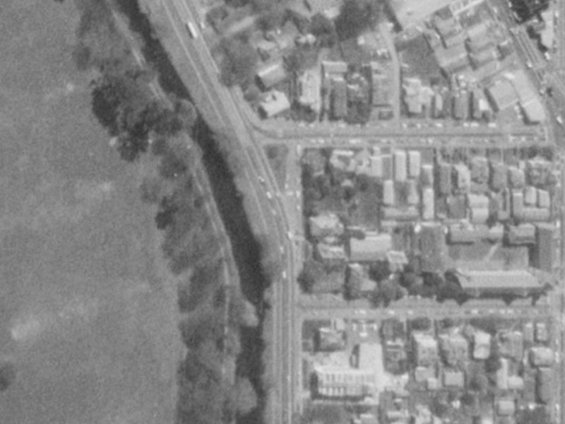 64–78 Park Terrace from the air, 1975-1979