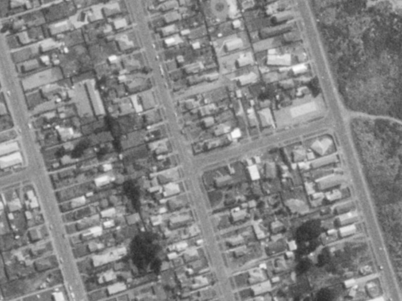145 Pine Avenue from the air, 1975-1979