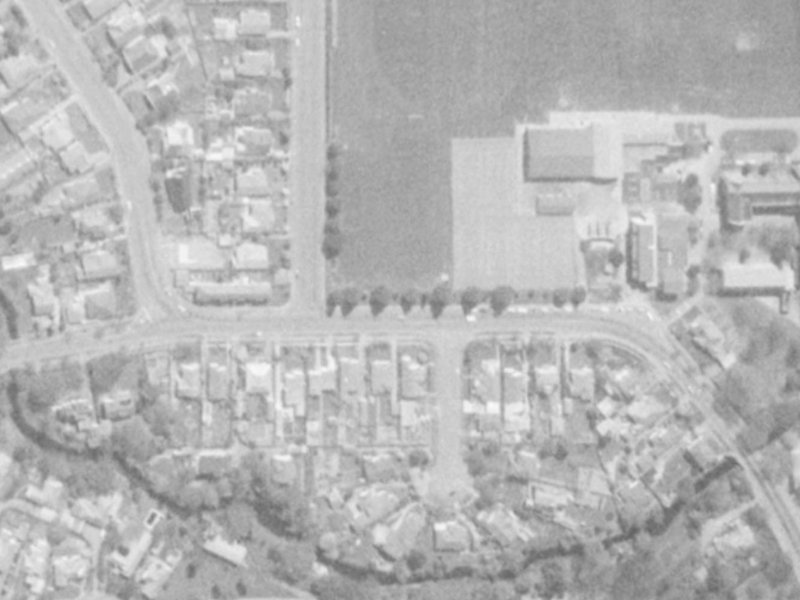 41–73 Kahu Road from the air, 1975-1979