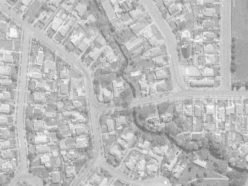 87 Kahu Road from the air, 1975-1979