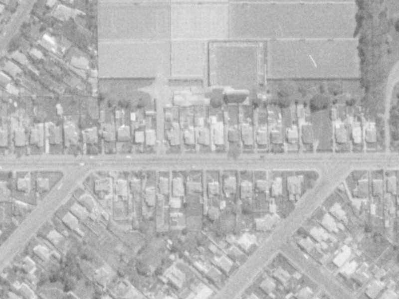 121 Woodham Road from the air, 1975-1979
